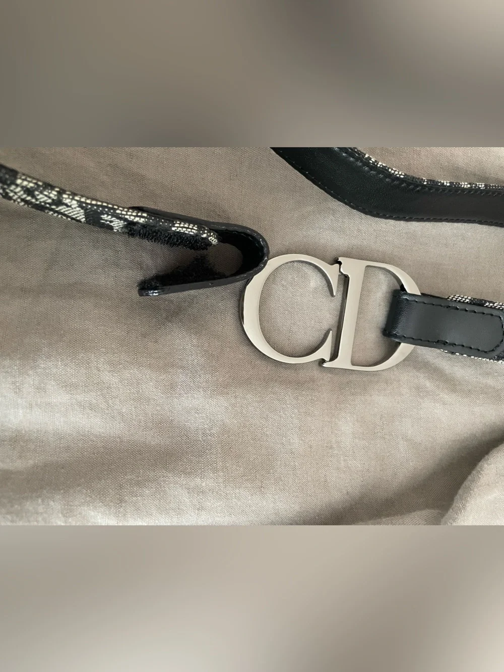 Dior Black Logo Belt with Silver-Tone Hardware - Picture 6 of 6